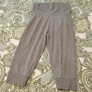 Gray capri length sweat pants, foldover